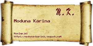 Moduna Karina névjegykártya